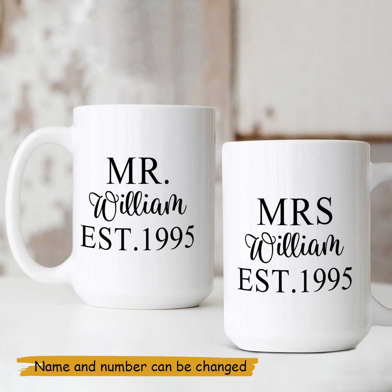Mr & Mrs EST - Personalized Mug