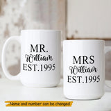 Mr & Mrs EST Personalized Mug Anniversary Gift
