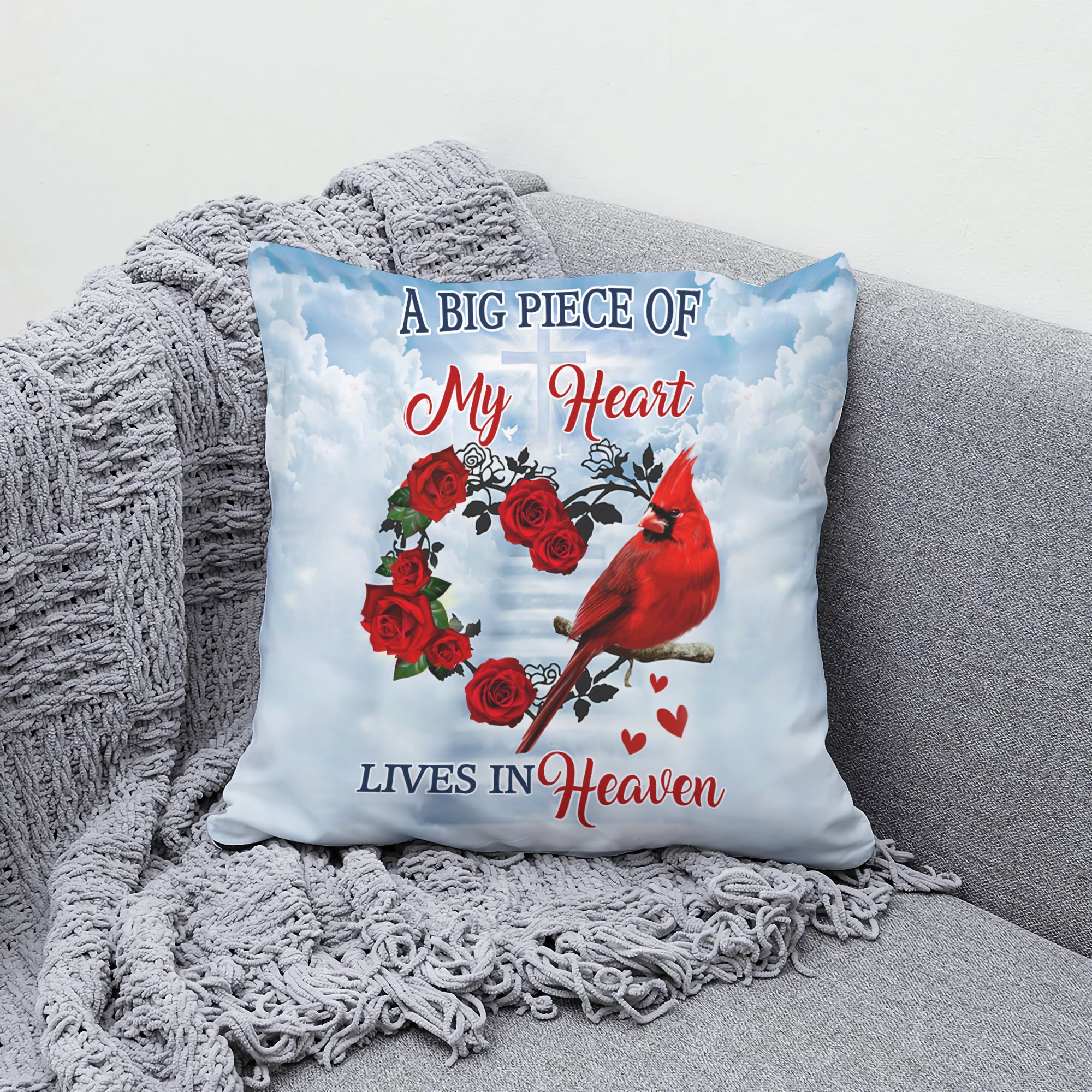 Cardinal Bird, A Big Piece, Of My Heart Lives In Heaven Customized Personalized Name Years Cardinal Bird, A Big Piece, Of My Heart Lives In Heaven Customized Personalized Name Years