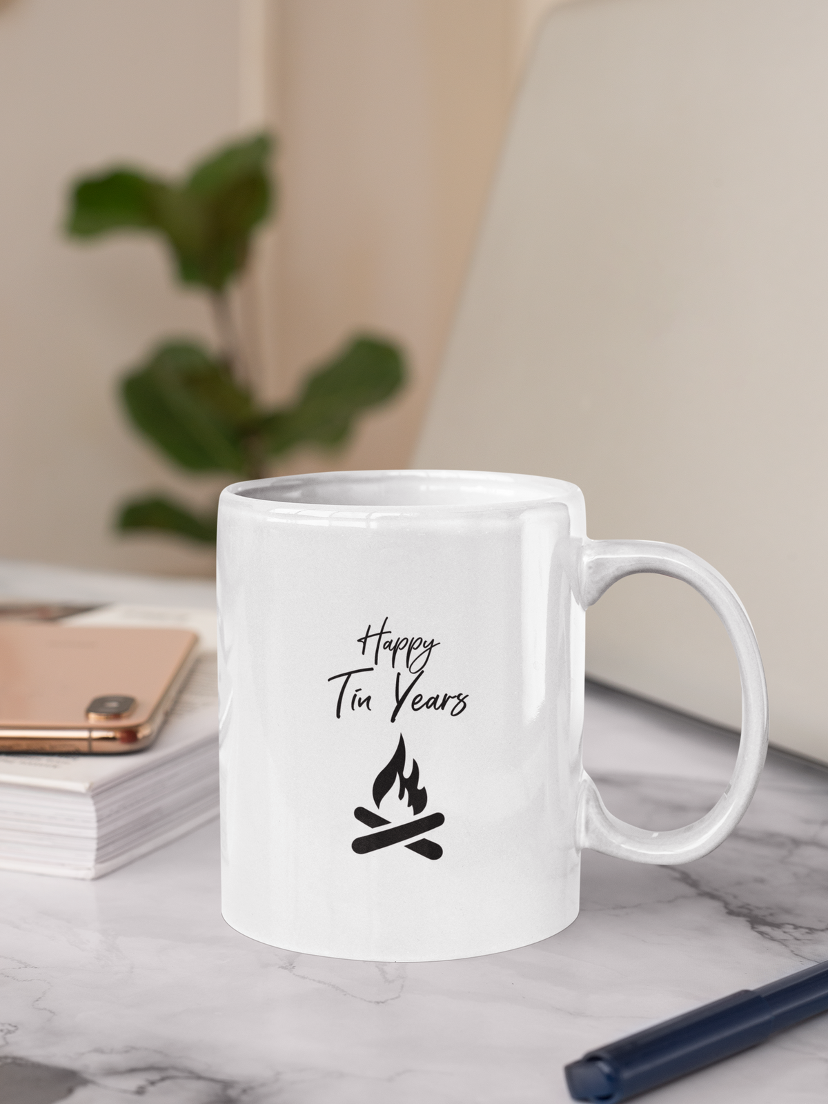 Happy Tin Years with Couple mug