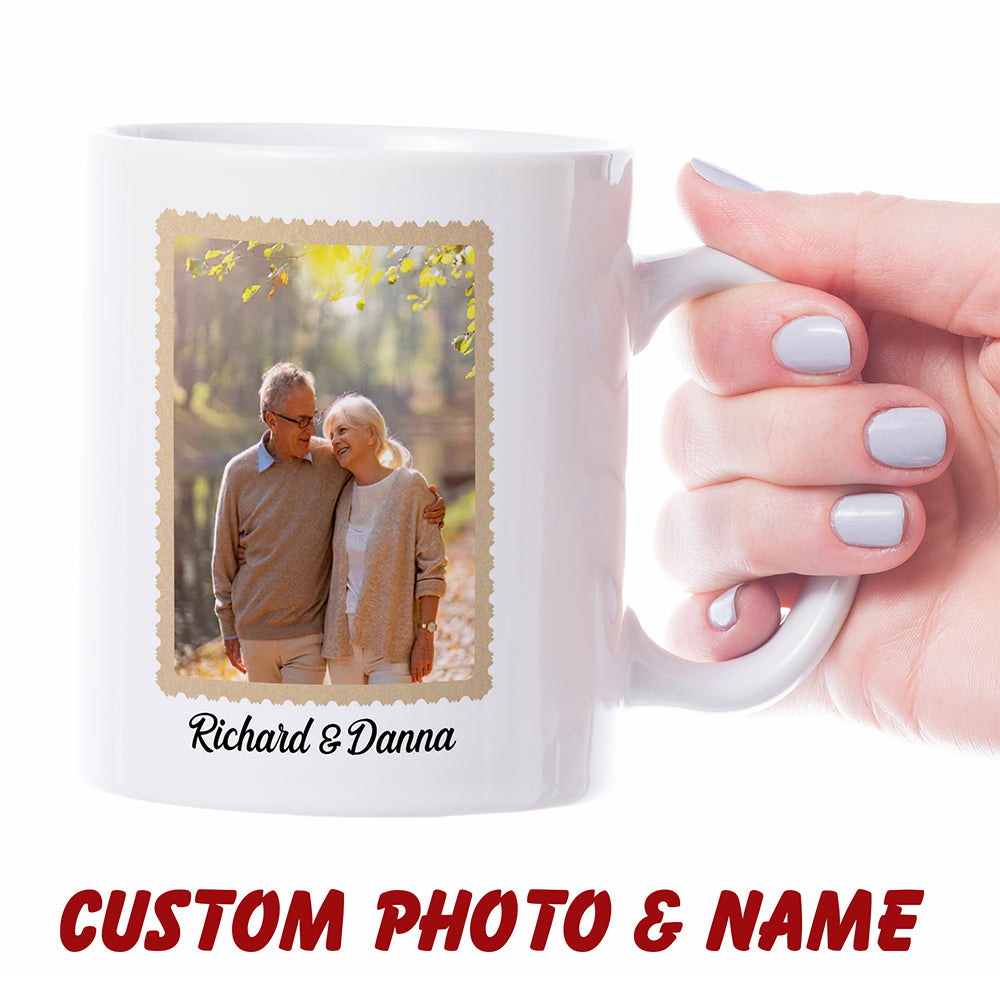 couple mugs with photos