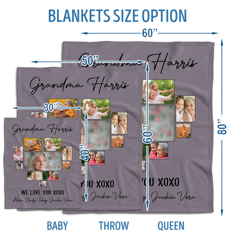 grandma blanket with grandkids names